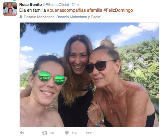 La foto que demuestra que Rosa Benito apoya a su hija