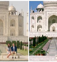 Kate y Guillermo en el Taj Mahal