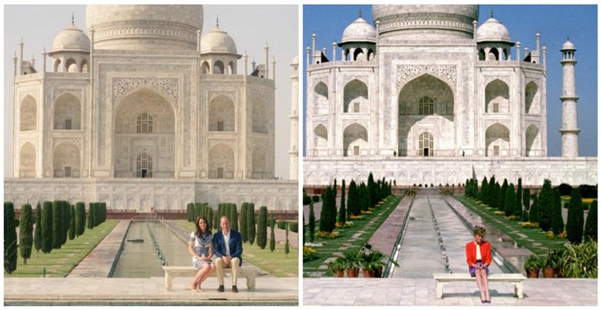 Kate y Guillermo en el Taj Mahal