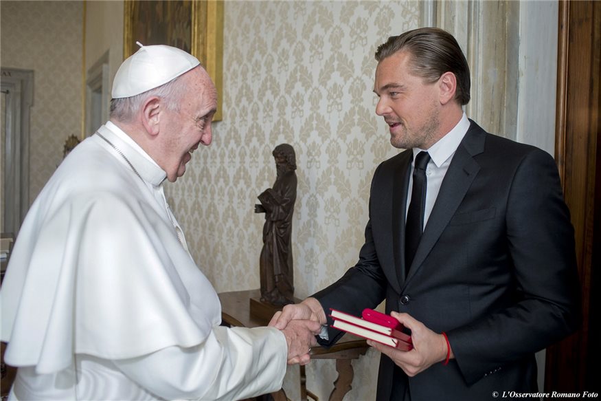 Leo di Caprio con el Papa