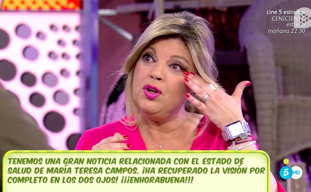 Terelu: "María Teresa Campos ha recuperado la visión"