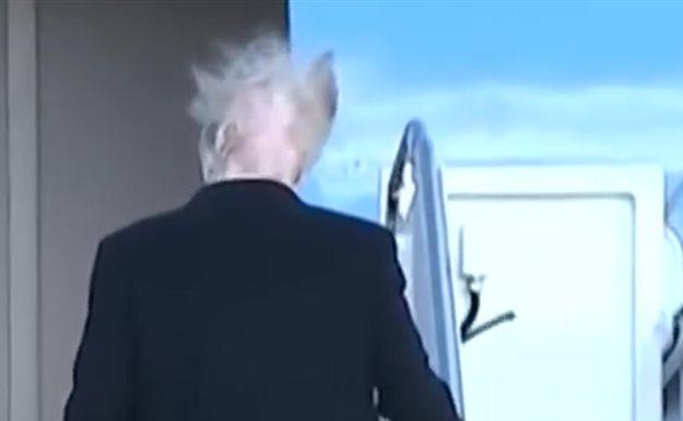 Un vídeo revela que la melena de Donald Trump no es tan tupida como parece