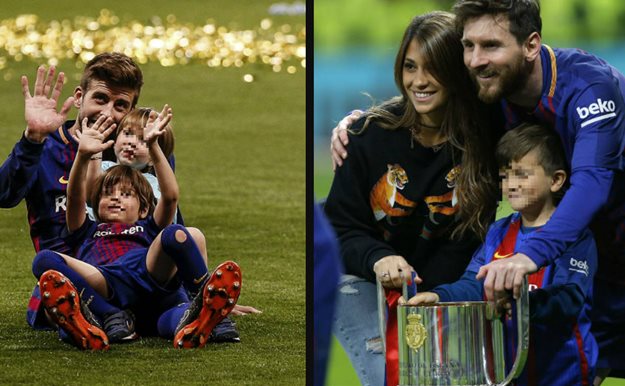 La alegría desbordante de los hijos de los jugadores del Barça