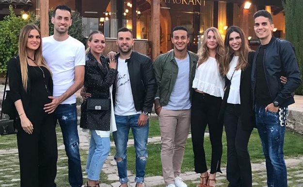 Los jugadores del Barça se reúnen antes de ir de boda a Israel