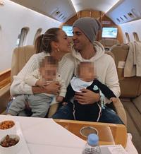 Álvaro Morata y Alice Campello: tierno viaje de vuelta a Madrid con sus bebés