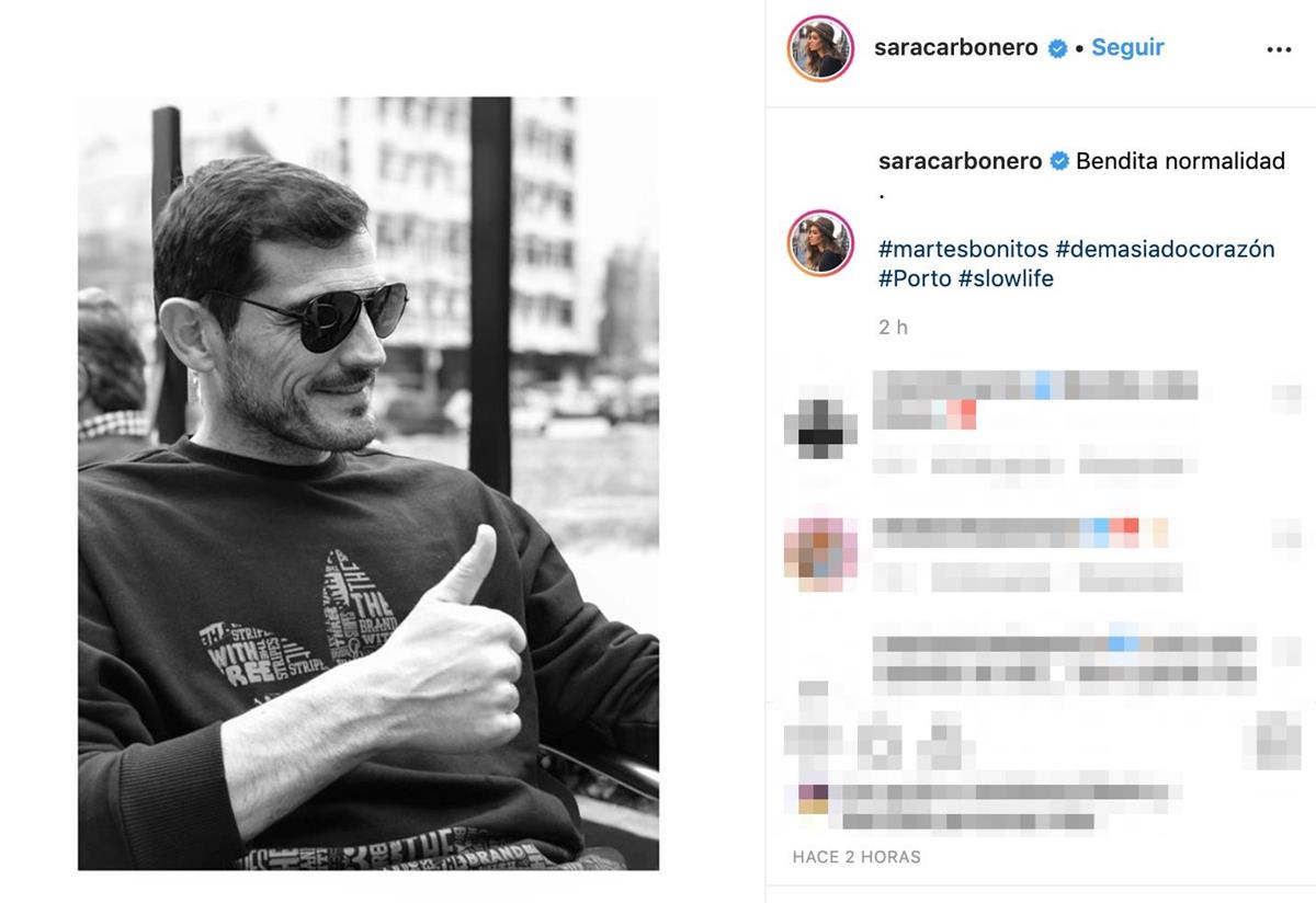 Sara Carbonero muestra su alegría tras el alta de Iker Casillas