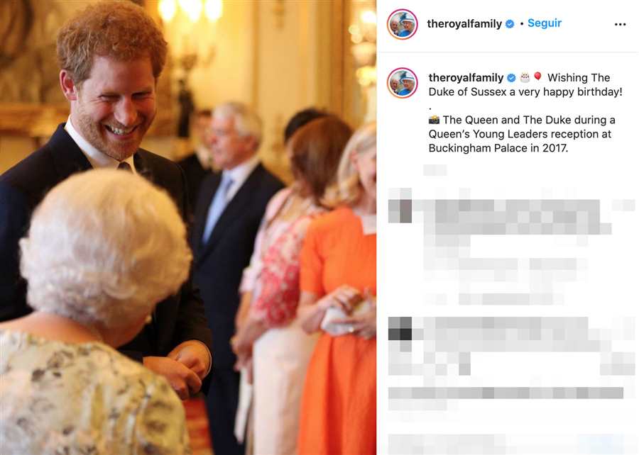 Felicitación Isabel II Harry