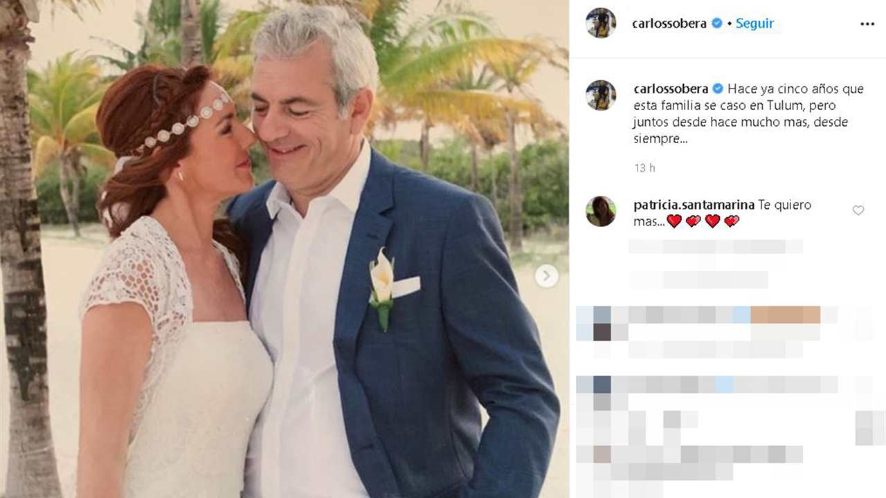 Carlos Sobera recuerda su boda en el paraíso con Patricia Santa Marina