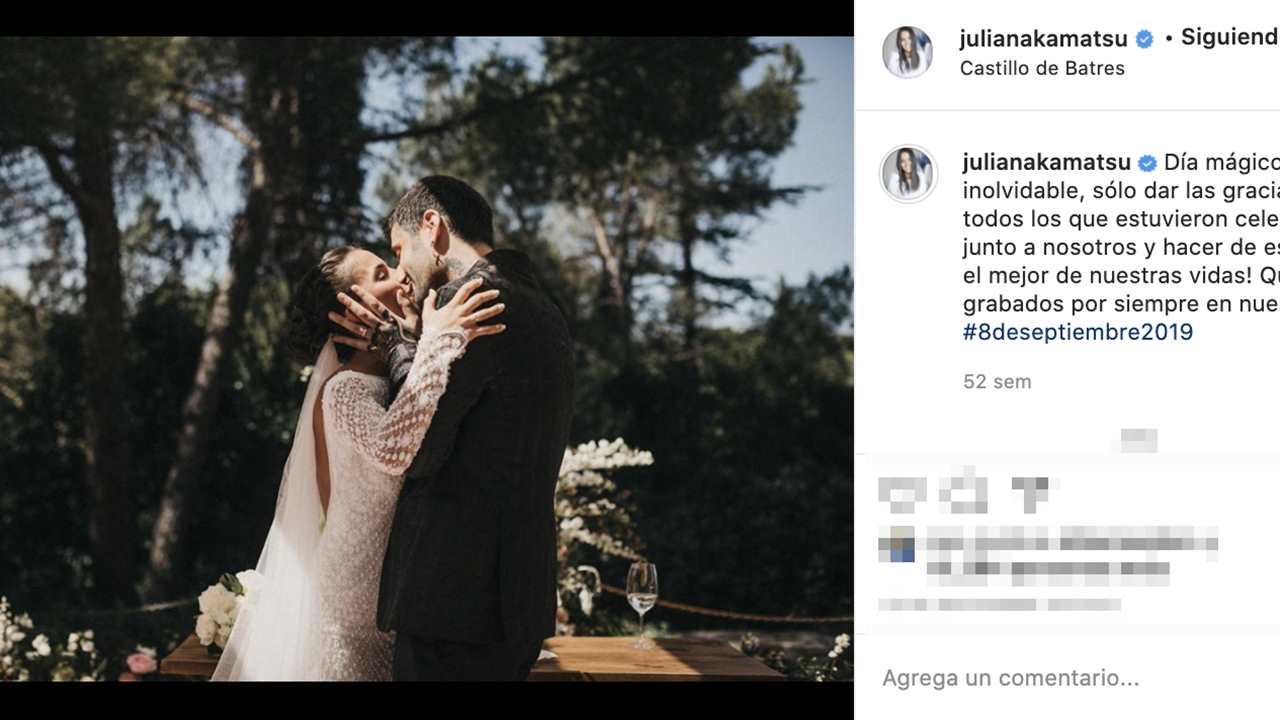 Julia Nakamatsu comparte las fotos inéditas de su boda con Melendi para celebrar su aniversario