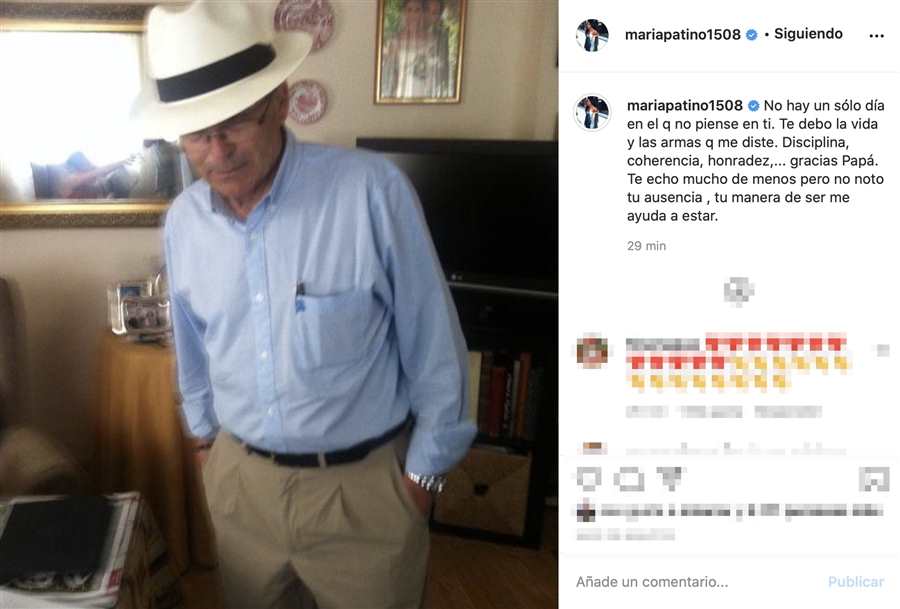 María Patiño recuerda a su padre en Instagram