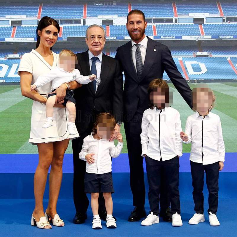 El guiño de Pilar Rubio y sus hijos al Real Madrid en la emotiva despedida de Sergio Ramos