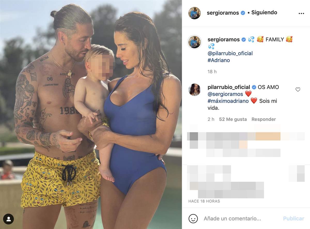 pilar rubio Sergio Ramos hijos en bañador