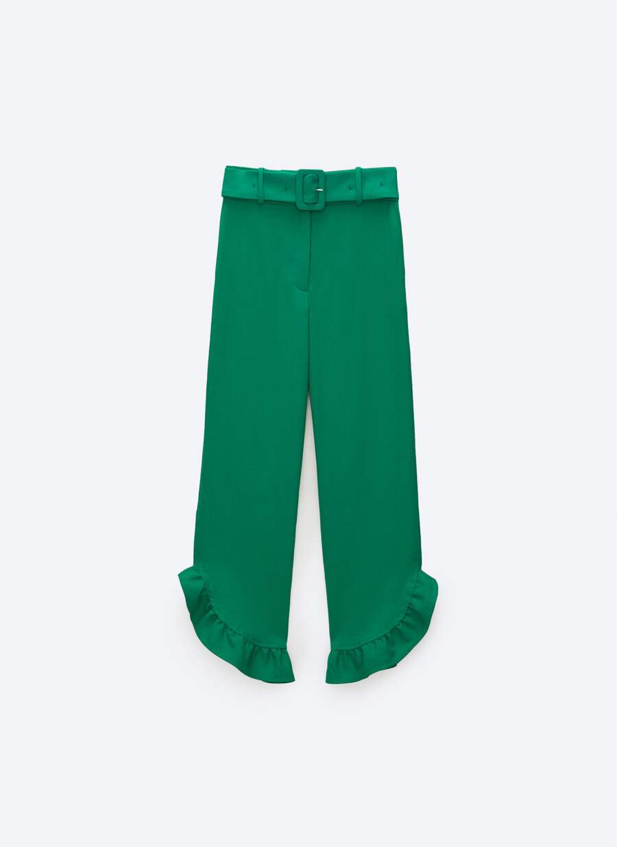 Pantalón verde volante