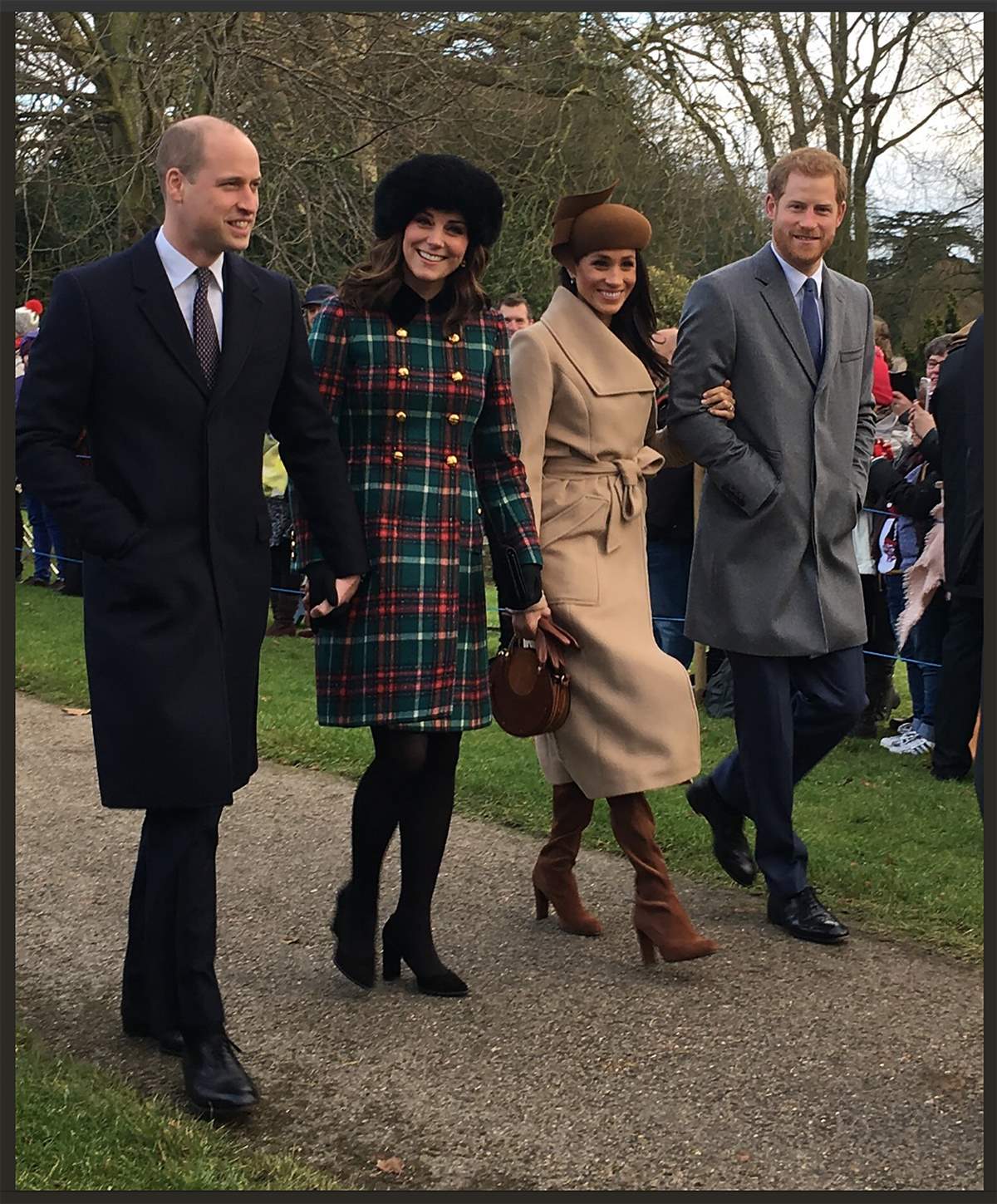 Los duques de Cambridge y los duques de Sussex en Sandringham 2017
