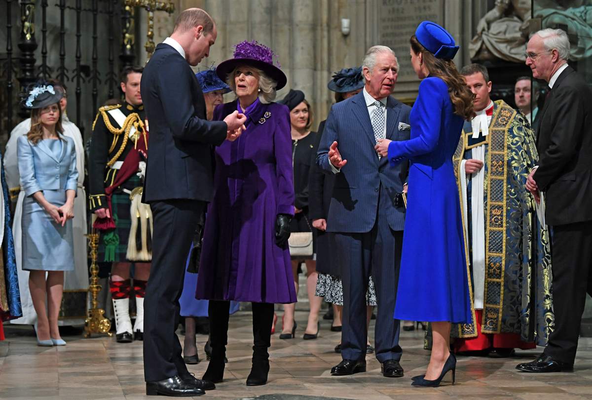 Kate Middleton, el príncipe Guillermo, el príncipe Carlos y Camilla de Cornualles