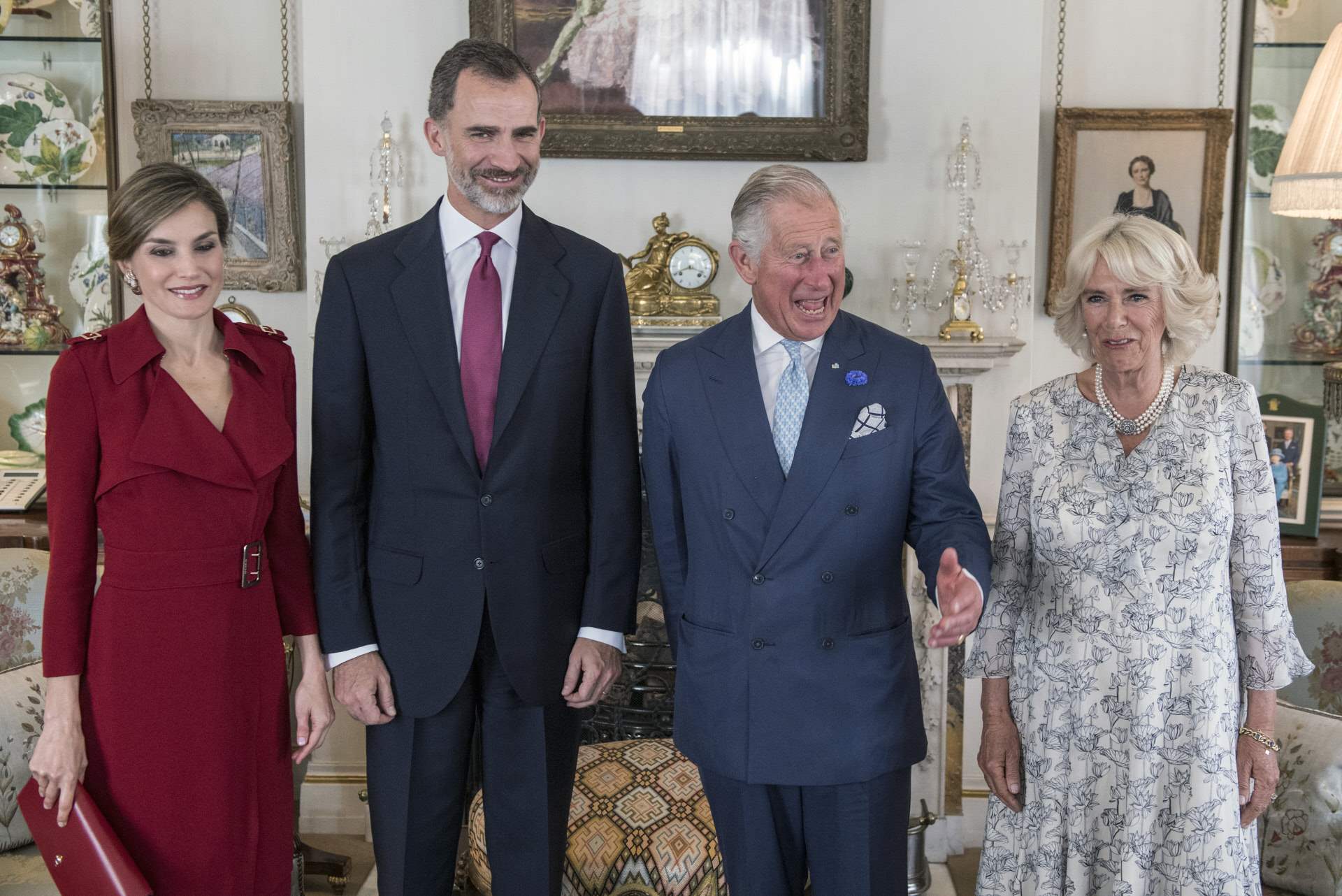 Reina Letizia, Carlos de Inglaterra, rey Felipe y Camilla Parker Bowles