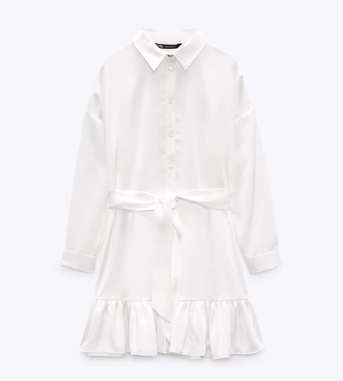 Vestido blanco camisero de Zara