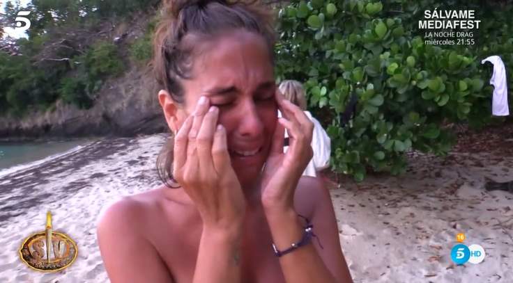 Anabel Pantoja llorando en Supervivientes 2022