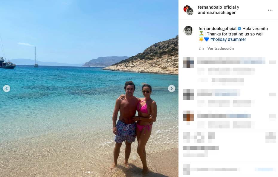 Fernando Alonso y Andrea Schlager en sus primeras vacaciones de verano juntos 01
