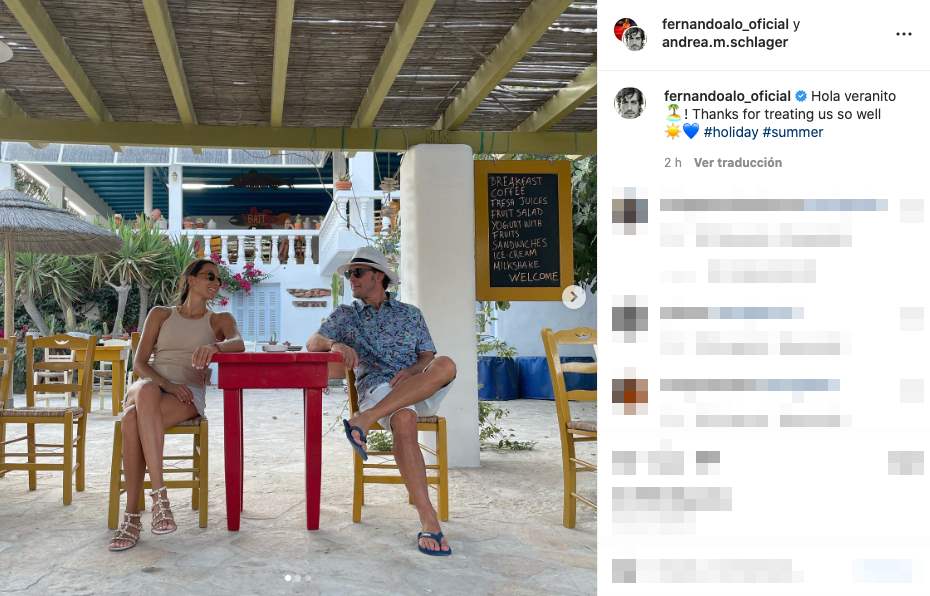 Fernando Alonso y Andrea Schlager en sus primeras vacaciones de verano juntos 01