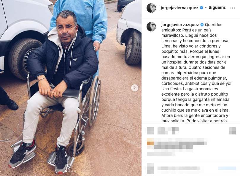 Jorge Javier Vázquez tiene un accidentado viaje durante sus vacaciones en Perú