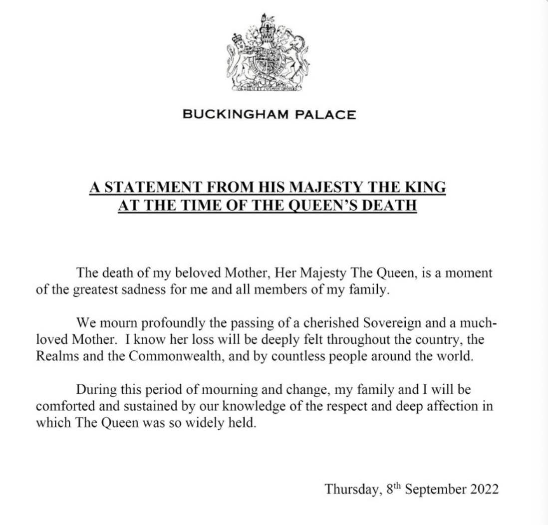 Comunicado Buckingham rey CArlos