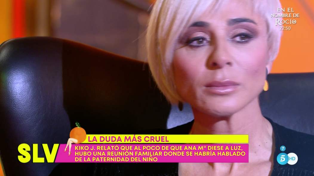 Ana María Aldón llora durante su entrevista en Sálvame