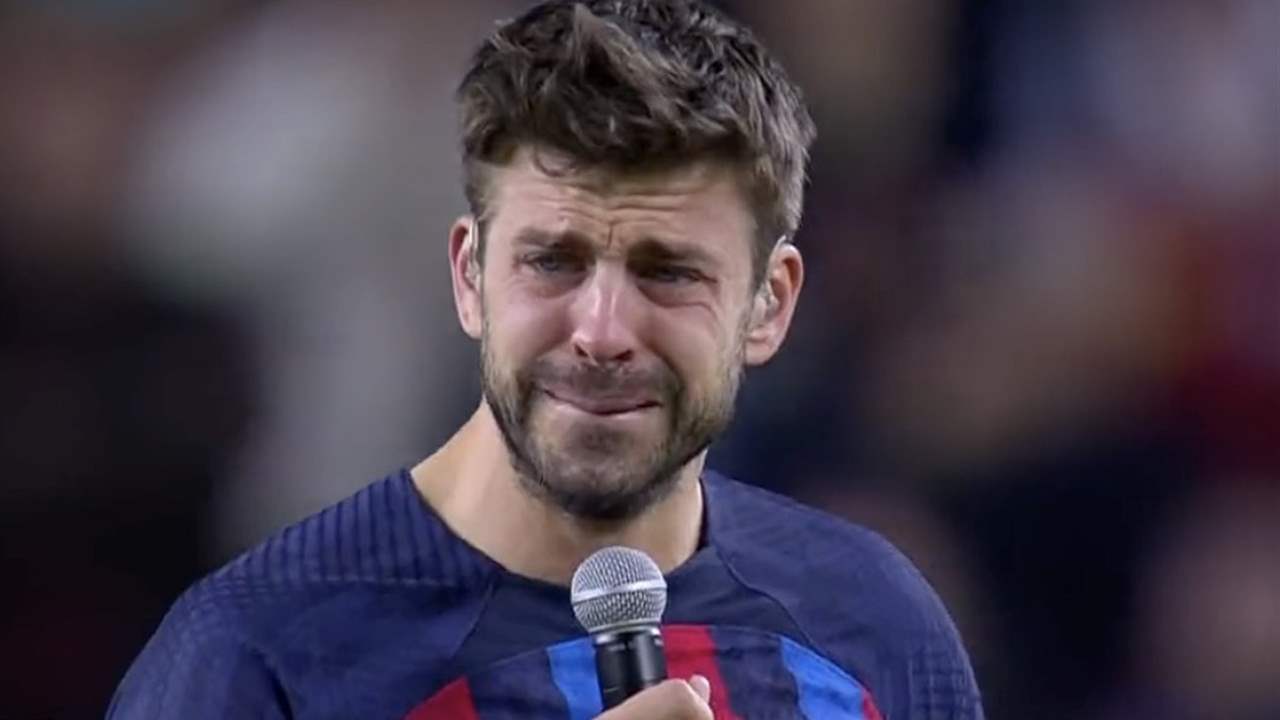 El desconsolado llanto de Gerard Piqué en su despedida del fútbol y del Barça al hablar de amor