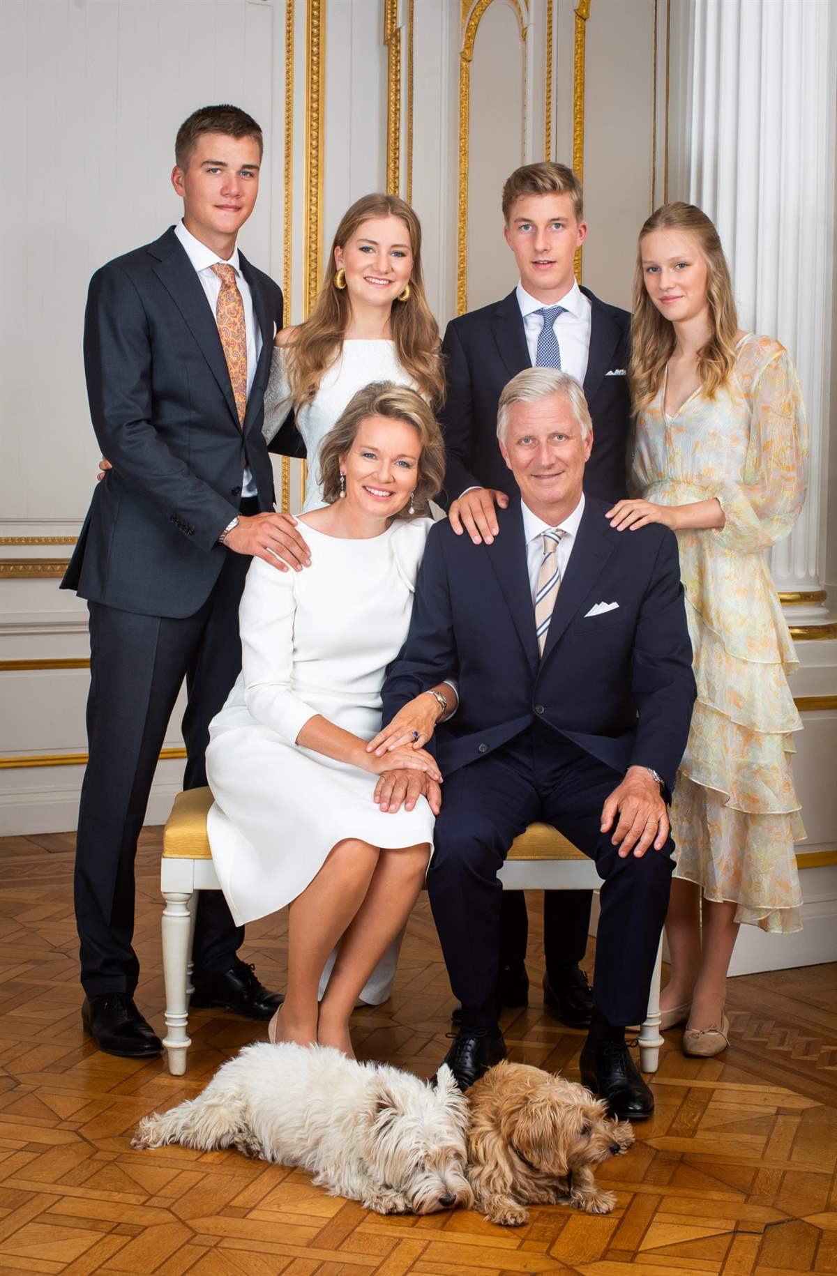 Los reyes de Bélgica con sus hijos