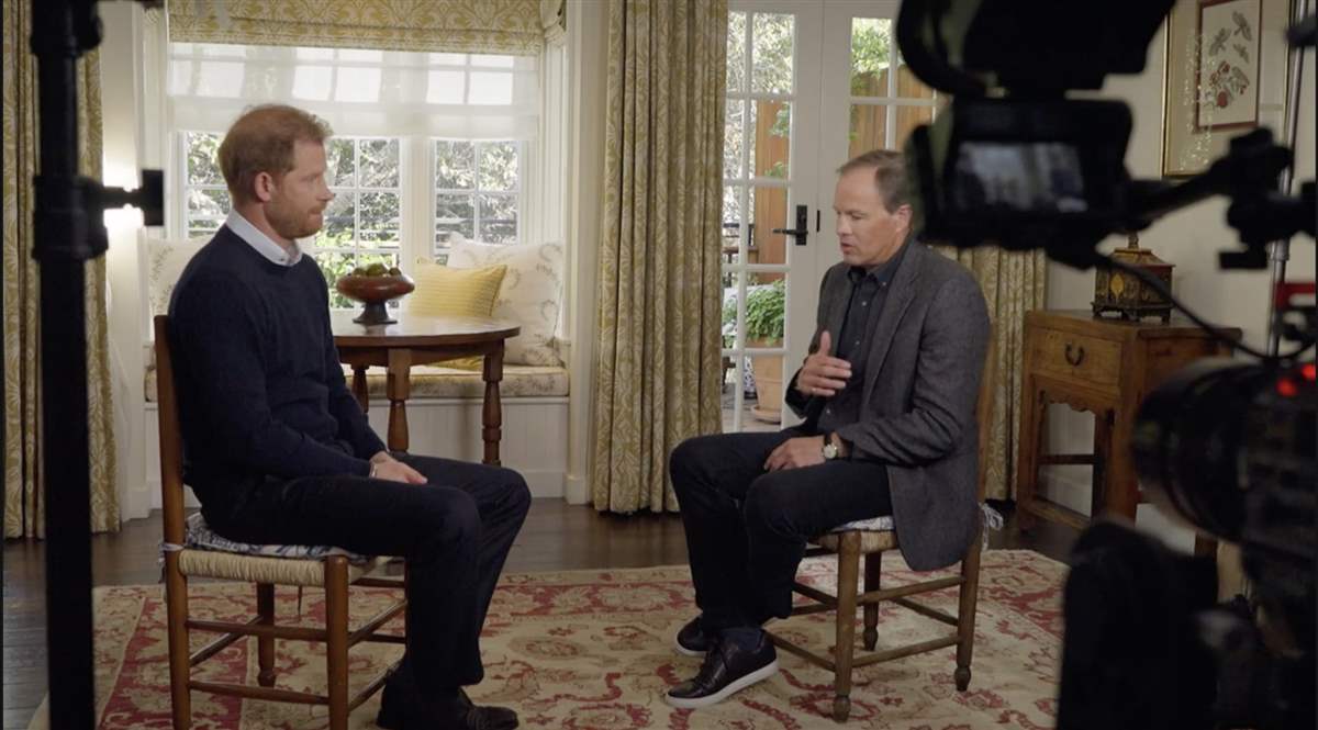 Príncipe Harry durante una entrevista tras publicar sus memorias