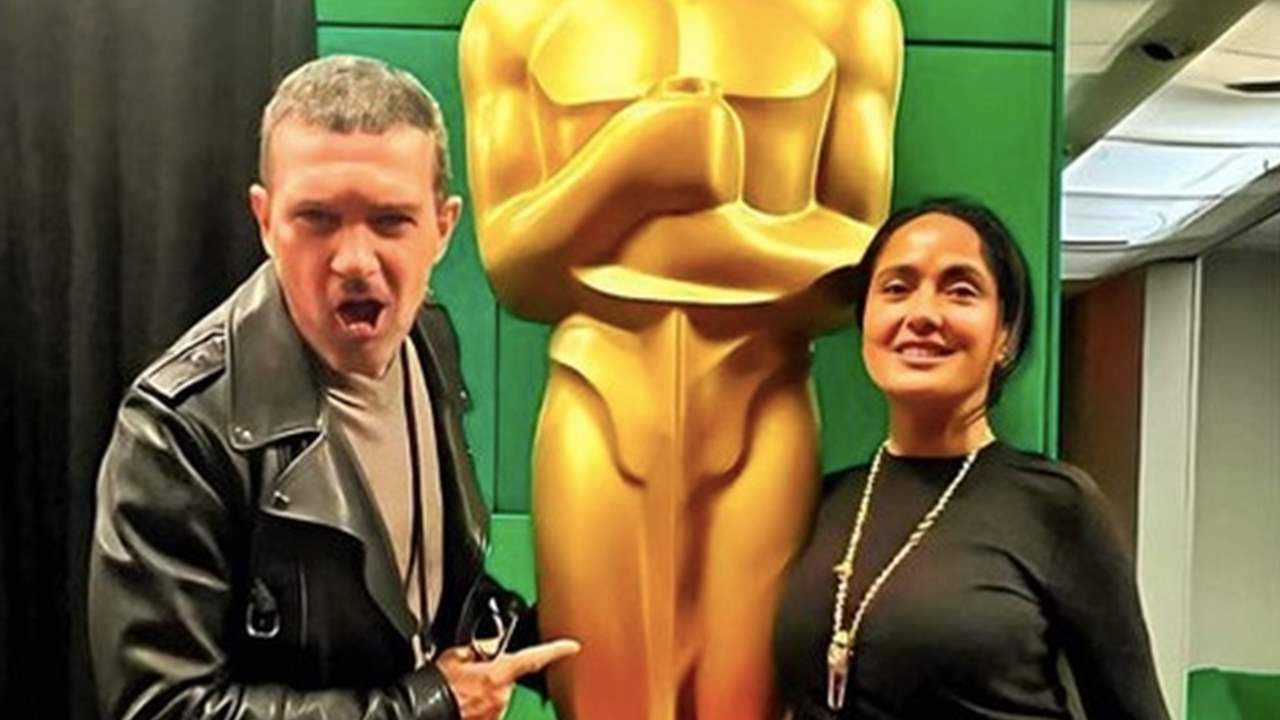 Antonio Banderas y Salma Hayek, pareja por un día en los Oscars