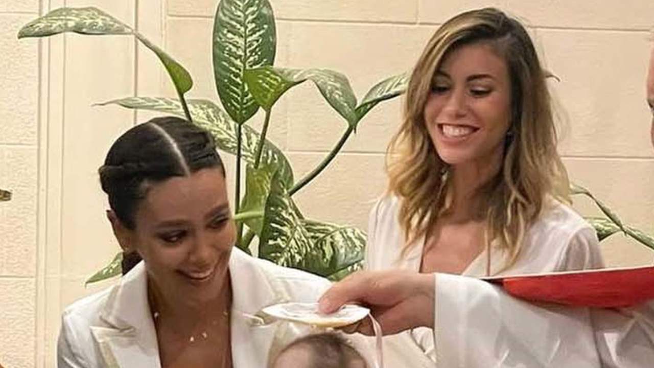 La emoción de Cristina Pedroche, embarazada de seis meses, en el bautizo de la hija de Miki Nadal