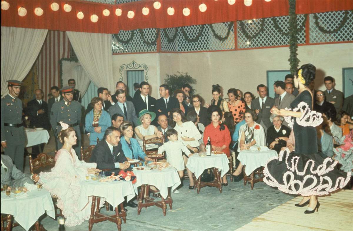 Grace Kelly y Rainiero de Mónaco en una caseta de la Feria de Abril 
