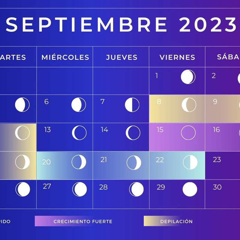 Calendario lunar septiembre 2023