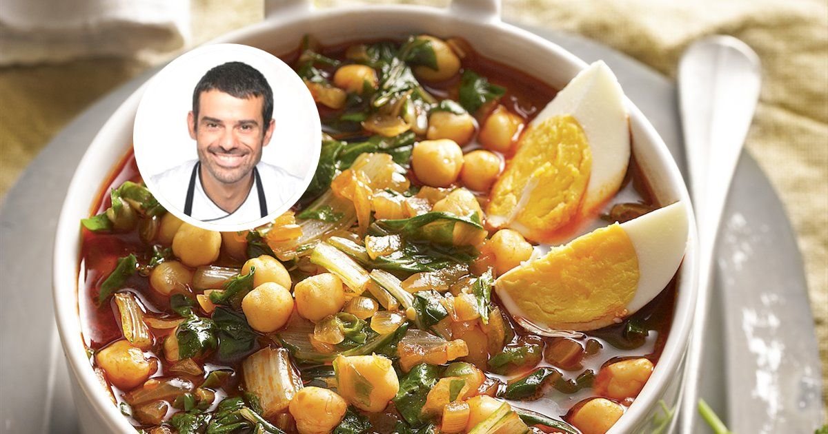 Potaje de garbanzos con chorizo andaluz de Enrique Sánchez (con vídeo)